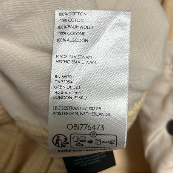 BDG Mango Pale Yellow Corduroy Carpenter Straight Leg Double Knee Panel Pant New - Picture 11 of 12